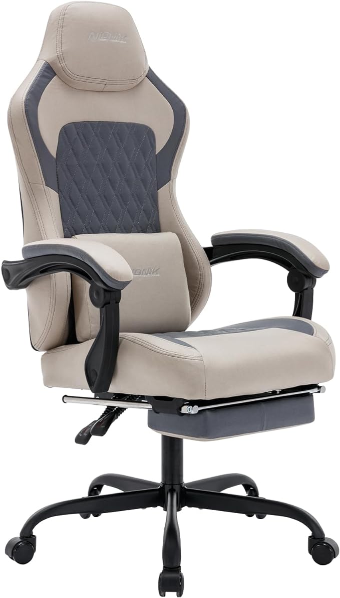 Gaming Chair with Footrest, Ergonomic Computer Gaming Chair, Massage Lumbar Chairs