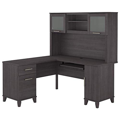 UrbanPro L-Shaped Desk in home office setup with decor