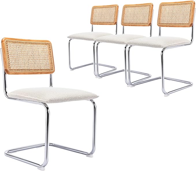 Rattan Dining Chairs with Cane Backrest