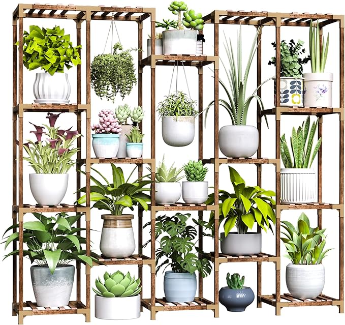 Wooden Corner Plant Stand – Multi-Tier Indoor & Outdoor Plant Shelf Rack