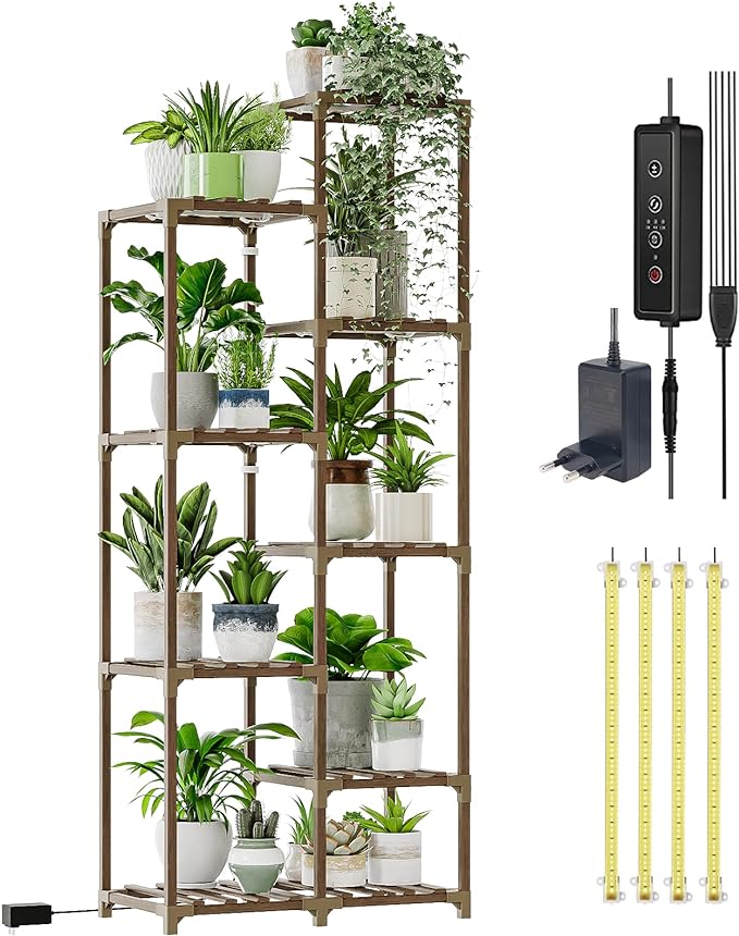 Tall Wooden Plant Stand – Multi-Tier Indoor & Outdoor Shelf for Multiple Plants