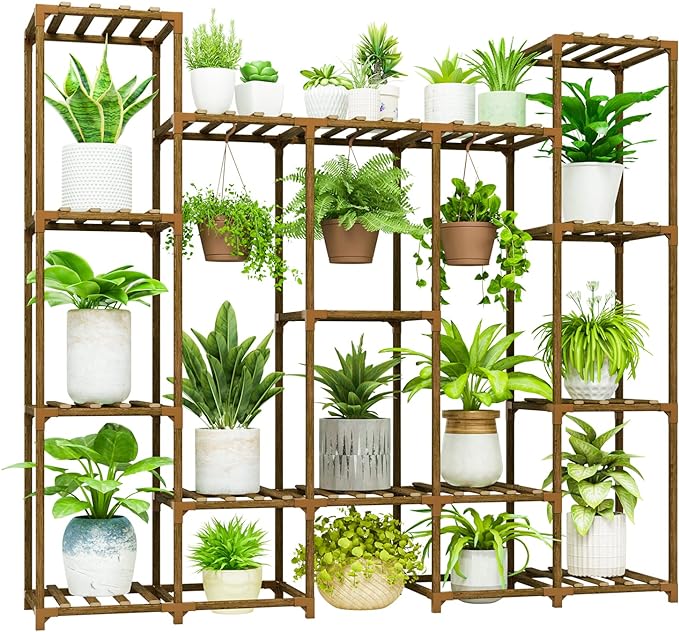 Bamworld 10-Tier Wooden Plant Stand
