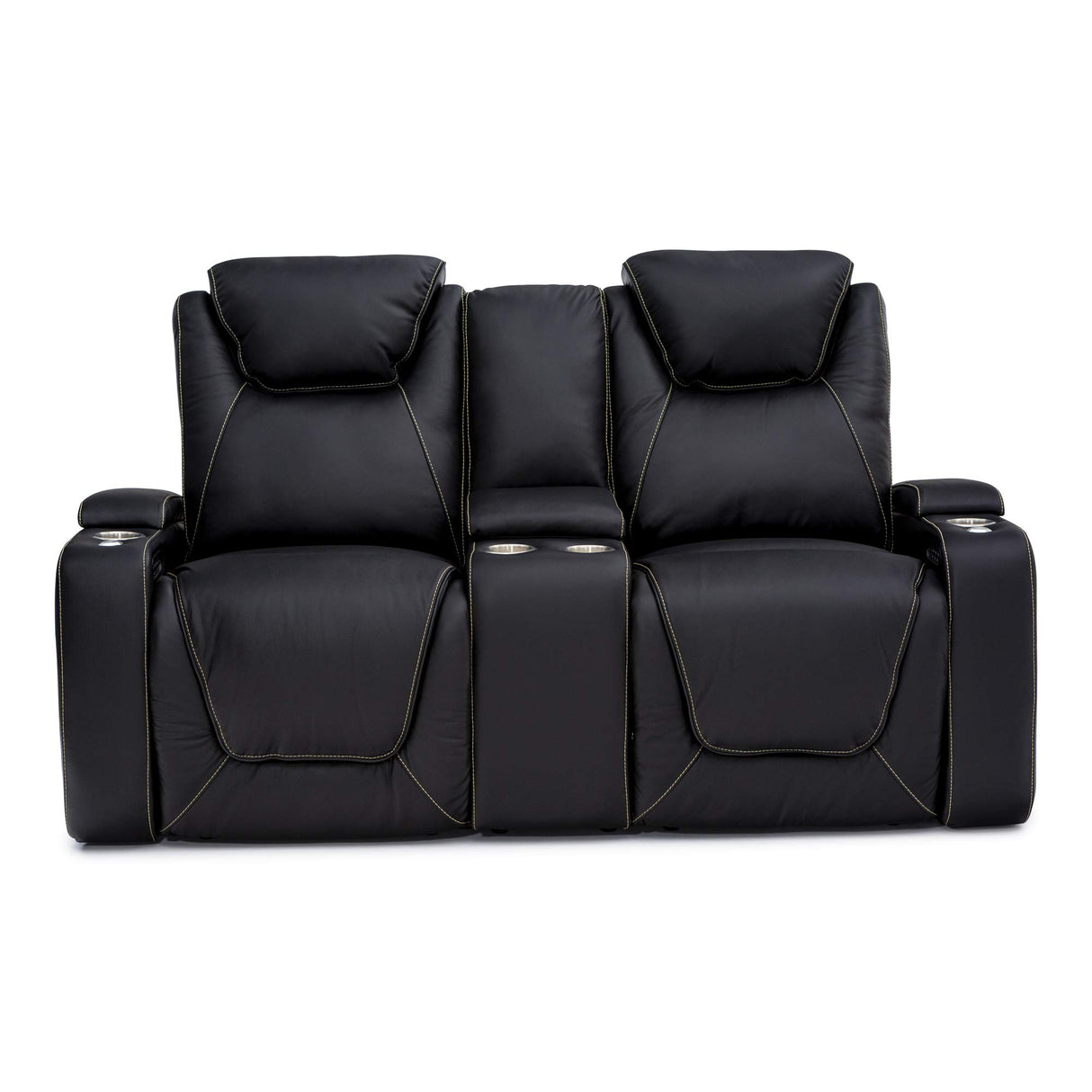 Luxury home theater seating with Italian leather and power recline