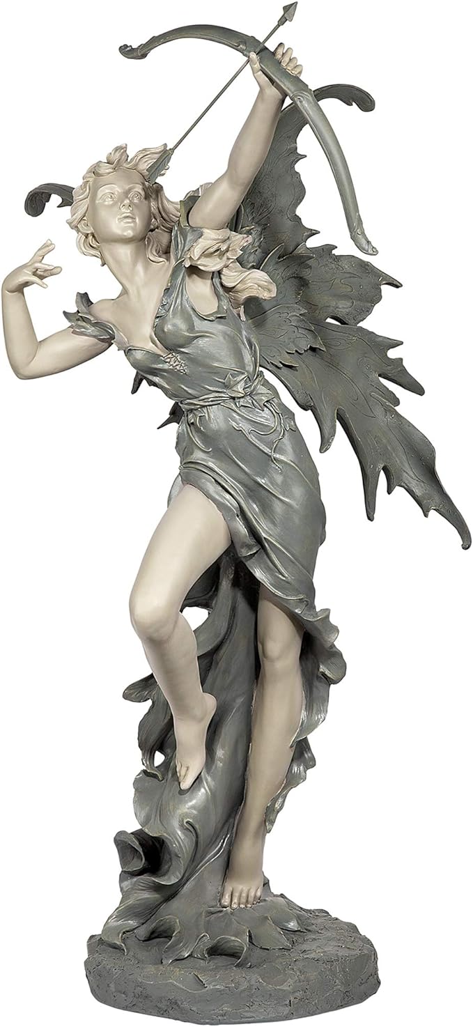 PD1549 The Enchanted Garden Fairies Colleen Statue, antique stone