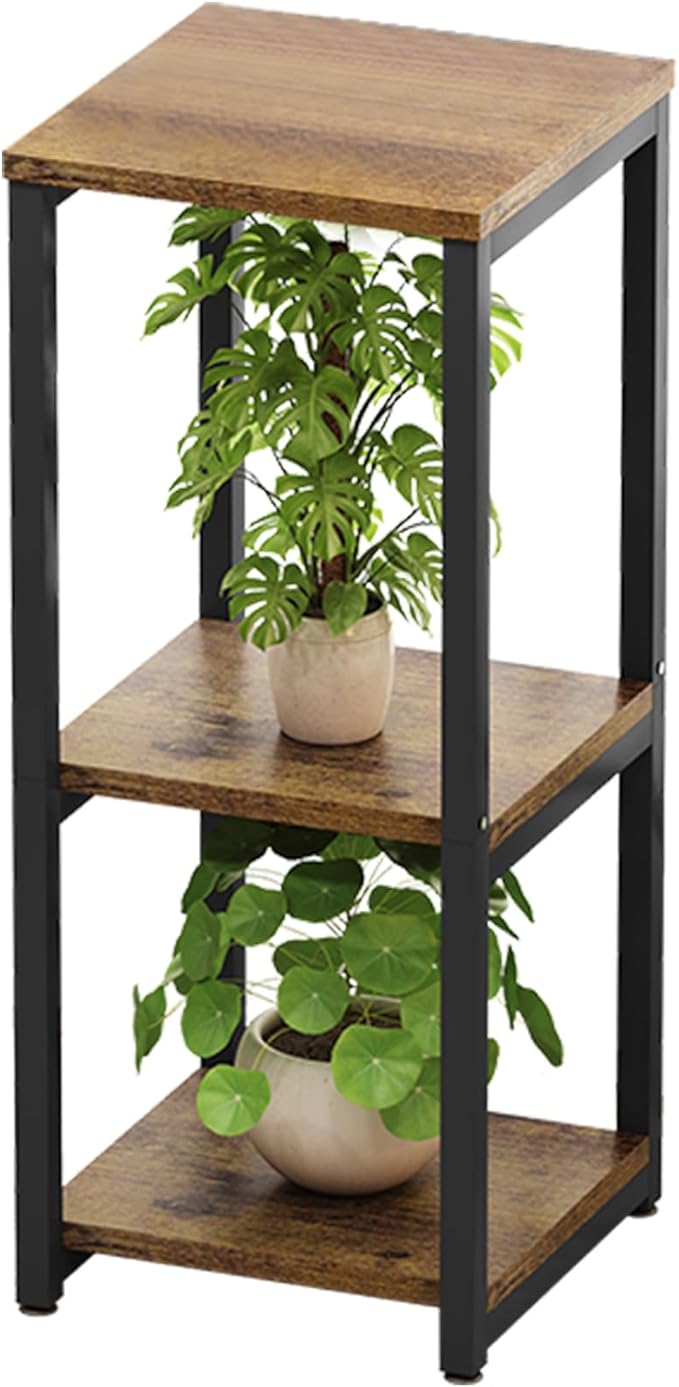 FloraFrame Duo – Sleek 2 Tier Metal & Wood Plant Stand