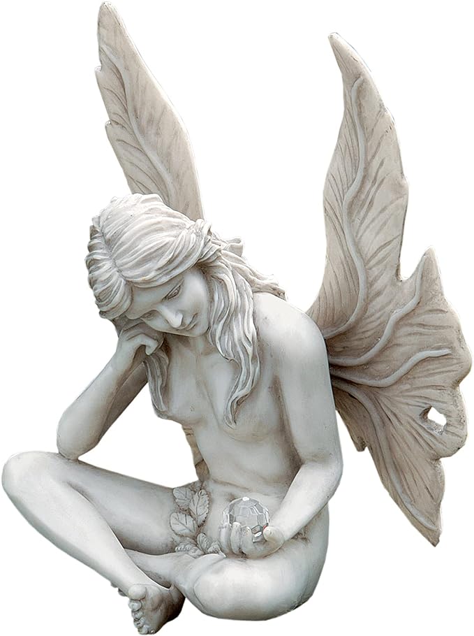 PD1549 The Enchanted Garden Fairies Colleen Statue, antique stone