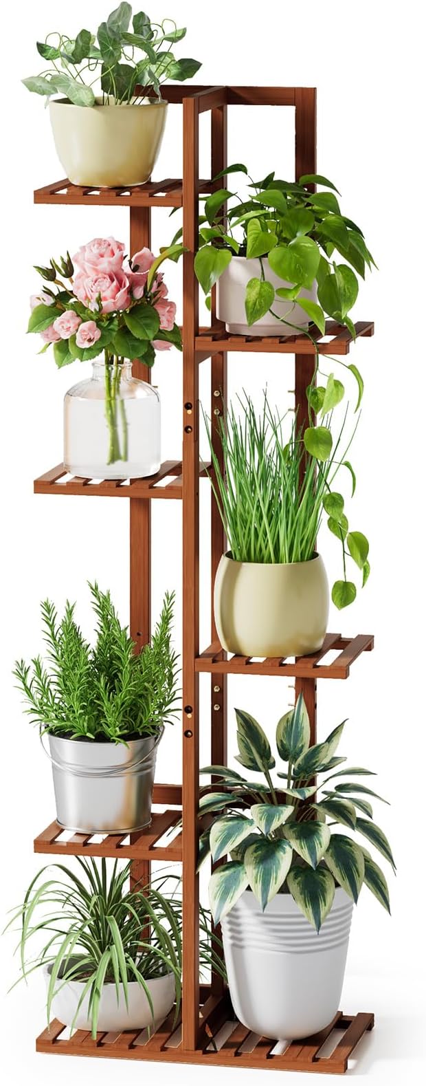 6 Tier Bamboo Plant Stand - Indoor Tall Plant