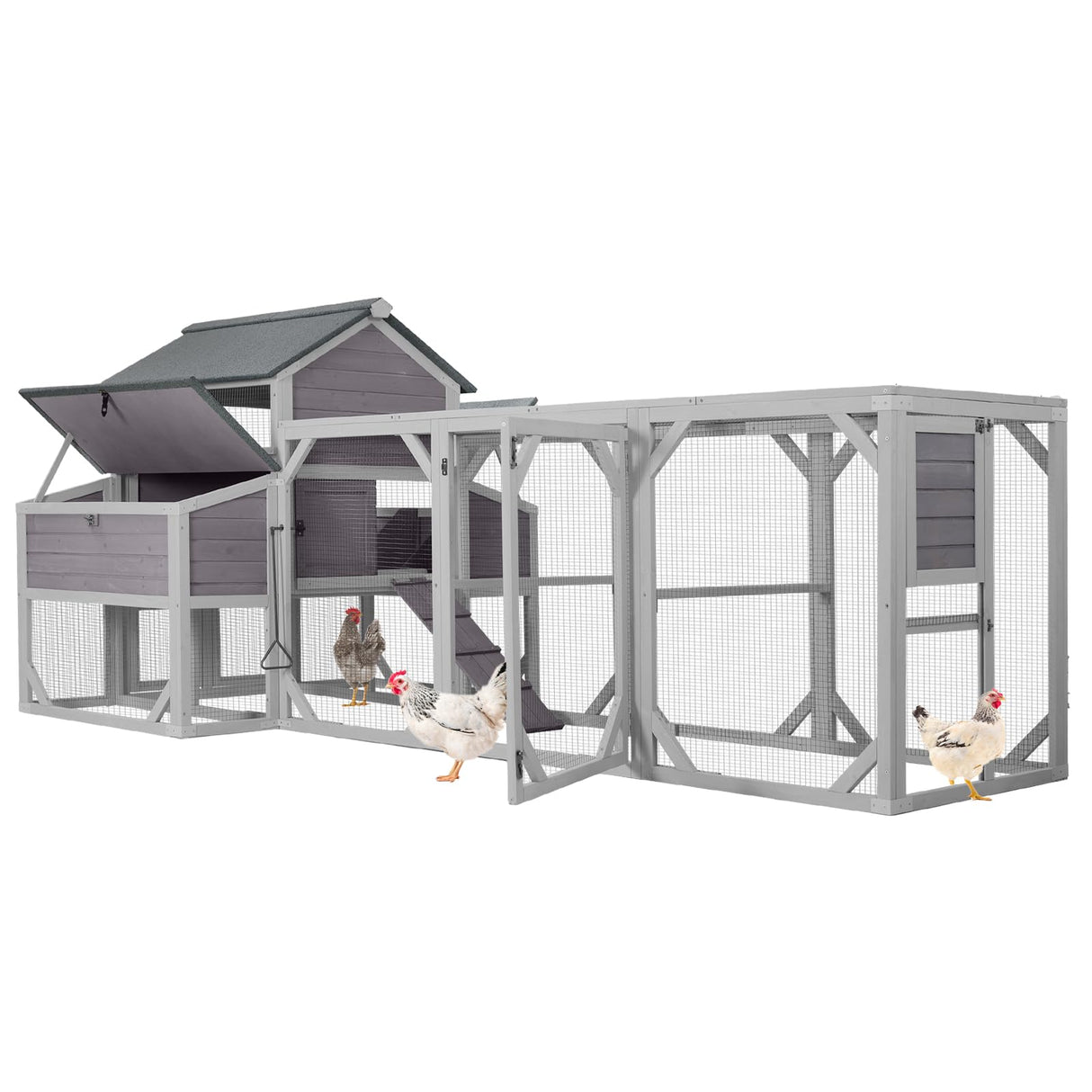 outdoor hen house with waterproof roof and roosting perches