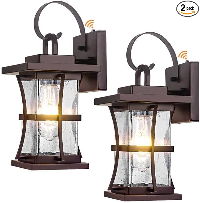 2-Pack Dusk to Dawn Lighting - Oil Rubbed Bronze Exterior Light Fixtures