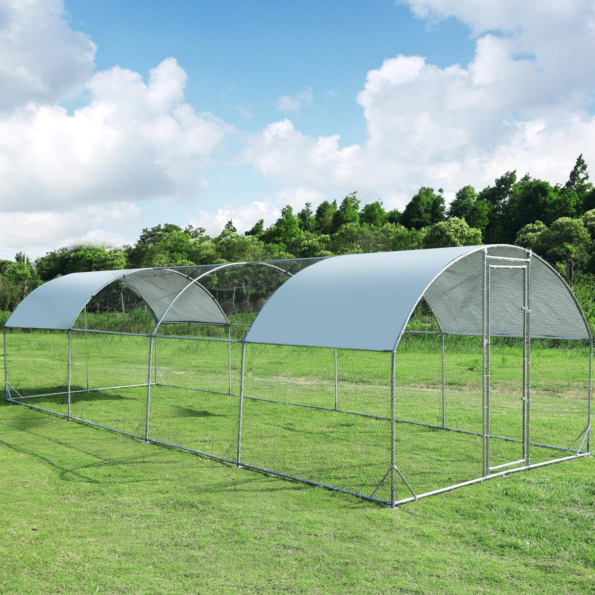predator-proof chicken run with UV and wind resistance