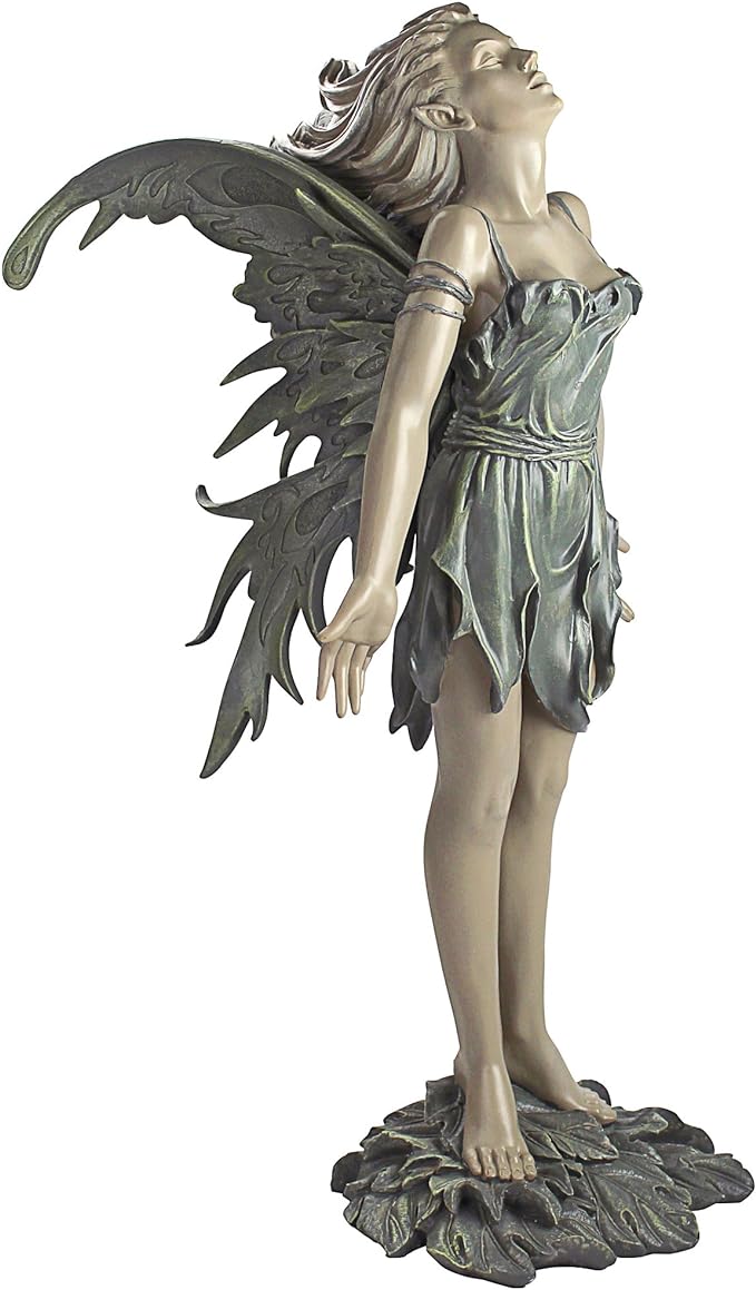 PD1549 The Enchanted Garden Fairies Colleen Statue, antique stone