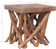 square accent table teak