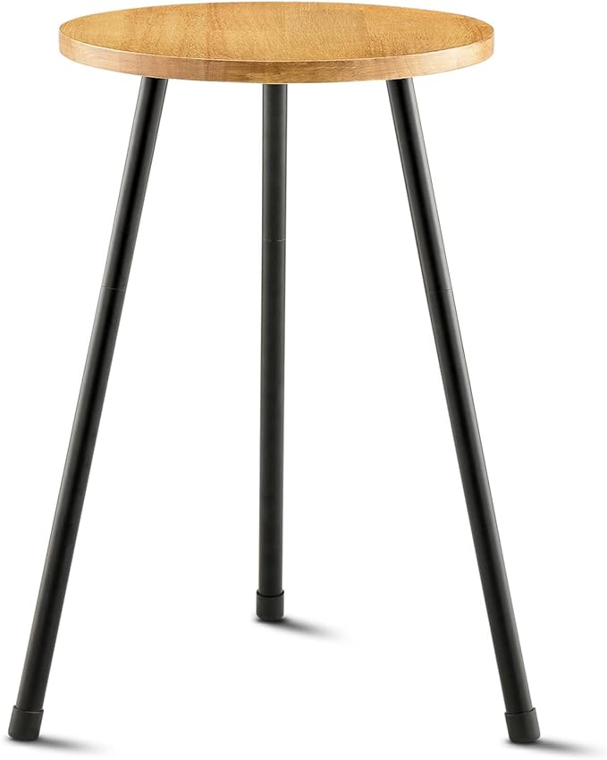 KINNARY Adjustable Walnut Metal Plant Stand – 16” Elegant Indoor & Outdoor