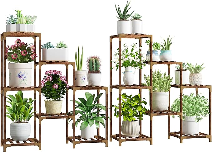 Wooden Corner Plant Stand – Multi-Tier Indoor & Outdoor Plant Shelf Rack