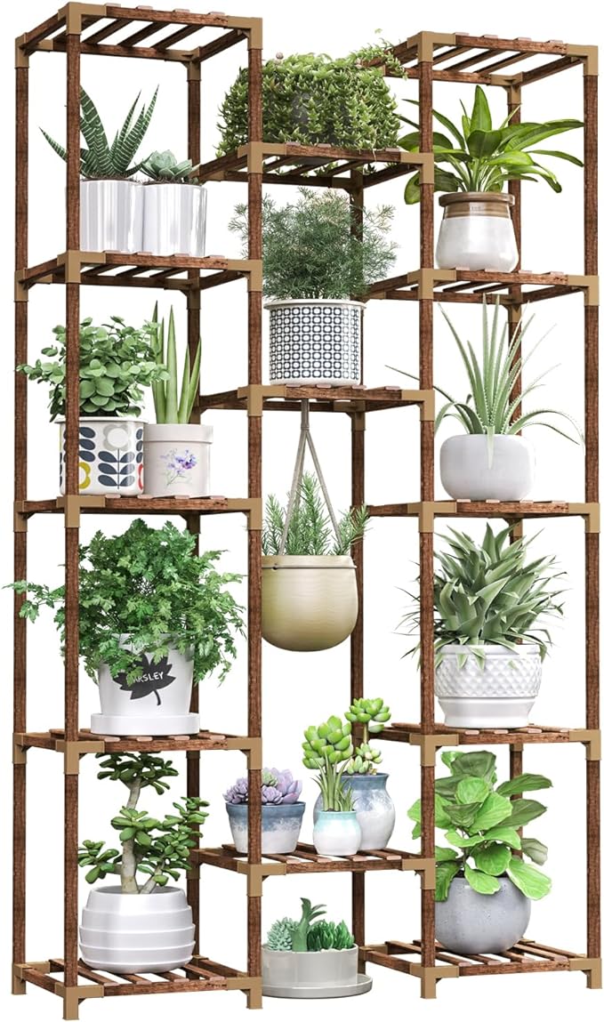 Plant Stand Indoor Outdoor, 11 Tier Reinforced Plant Shelf Multiple Plants