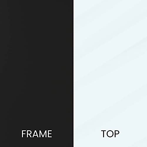 Living Room Coffee Table, Set, Clear/Matte Black