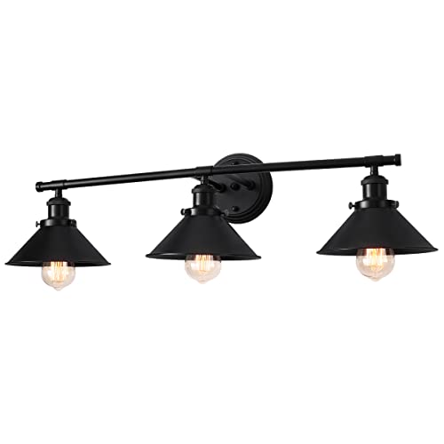 3 Lights Black Bathroom Light Fixtures, Farmhouse Vanity Light Fixtures Over Mirror