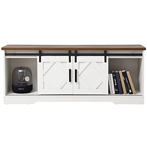 Farmhouse Sliding Barn Door TV Stand for TVs