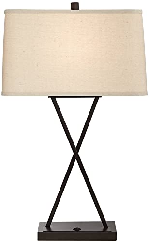 Table Lamps 26.5" High Set of 2 with Hotel Style USB Charging Port LED Bronze Metal