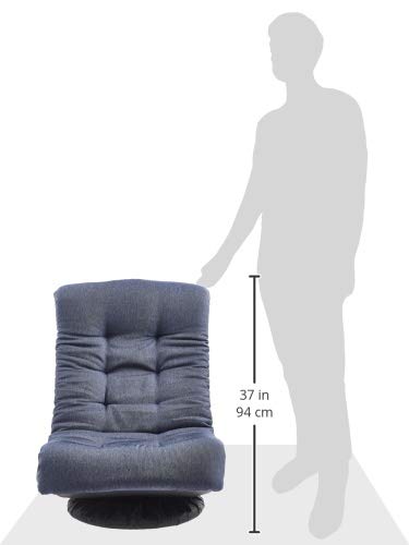 Swivel Foam Lounge Chair - with Headrest, Adjustable, Denim, Blue