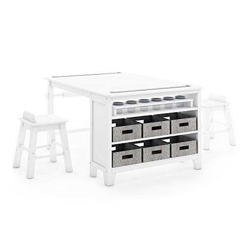 Living and Learning Kids' Art Table and Stool Set (Creamy White)