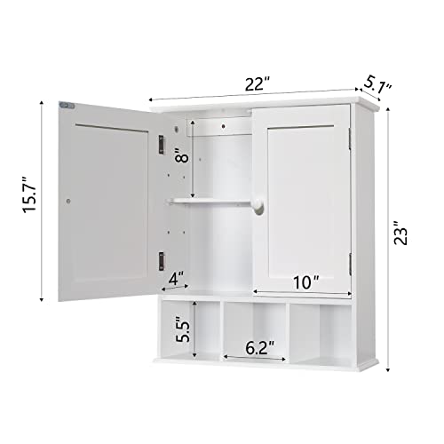 Bathroom Cabinet,Bathroom Wall Cabinet with 2 Door Adjustable Shelves