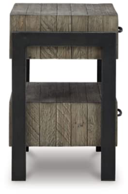 Brennagan Rustic Industrial 2 Drawer Nightstand