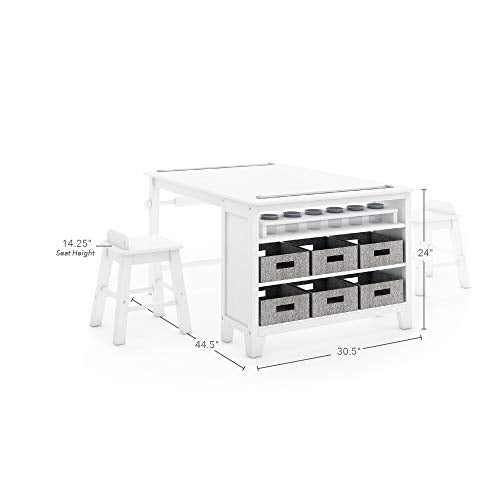 Living and Learning Kids' Art Table and Stool Set (Creamy White)