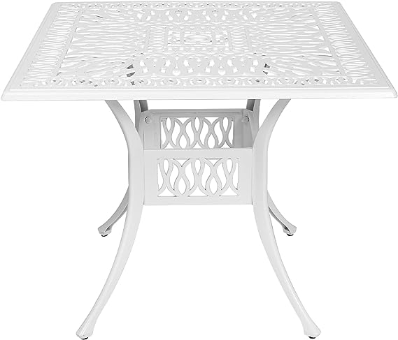 35.4" Round Patio Dinning Table, Outdoor Cast Aluminum Dinning Table