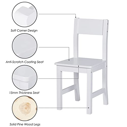 Kids Study Desk with Chair, Wooden Children School Study Table with Hutch and Chair