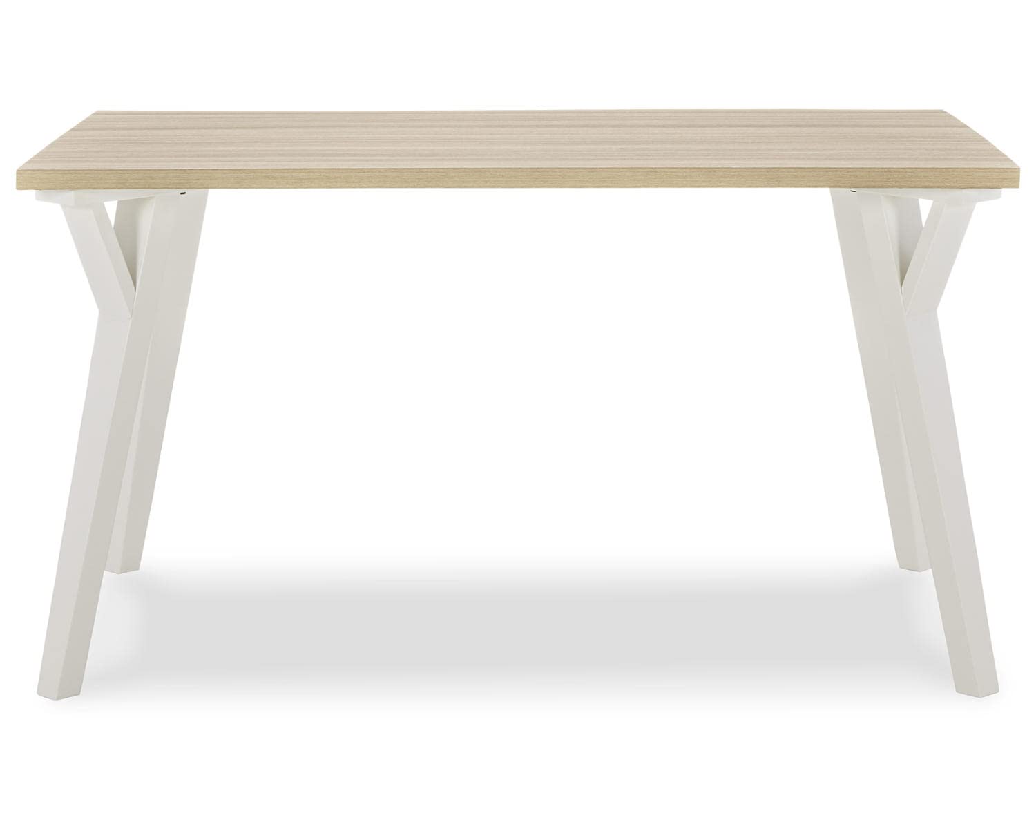 Grannen Modern Rectangular Dining Room Table, White & Natural Wood