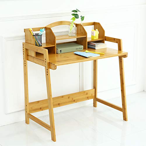 Bamboo Height Adjustable Kids Desk and Chair Set, Children Desk