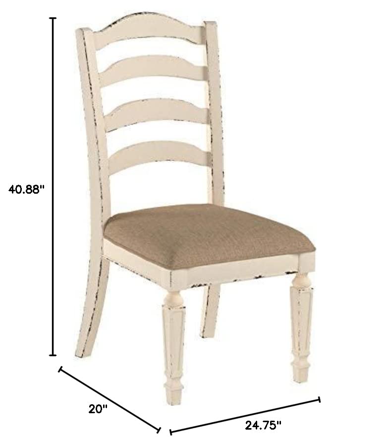Realyn Dining Room Upholstered Chair 2 Count, Antique White