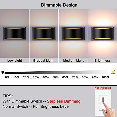 Modern LED Wall Sconce Indoor Up Down Wall Lamp Dimmable Wall Lights