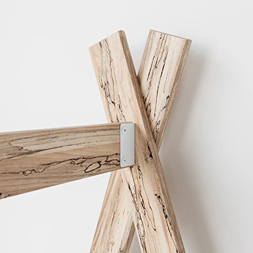 Piperton Modern Youth Tent Bed Frame, Full, Natural Wood & White