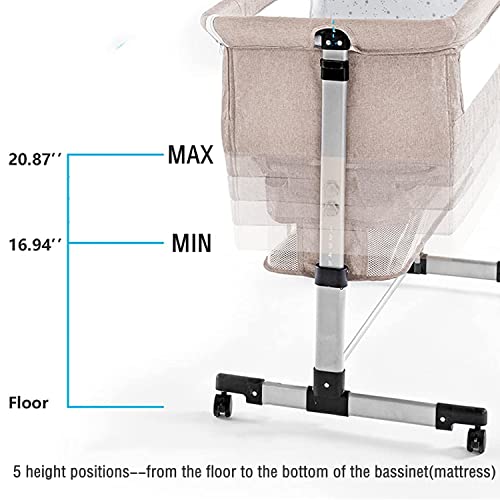 3in1 Bedside Crib for Girl or Boy, Bedside Sleeper for Baby Portable and Adjustable Crib