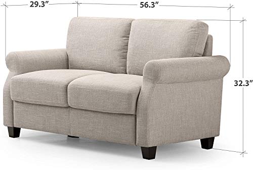 Josh Loveseat Sofa / Easy, Tool-Free Assembly, Beige