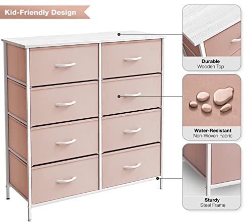 Sorbus Kids Dresser with 8 Drawers - Storage Unit Organizer Chest for Clothes - Bedroom