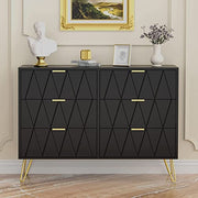 6 Drawer Dresser ,Modern Dresser Chest with Wide Drawers and Metal Handles
