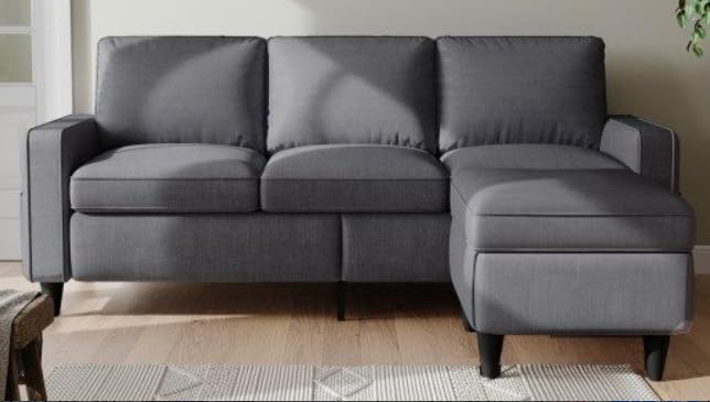 Upholstered Sectional L Shaped Reversible Ottoman