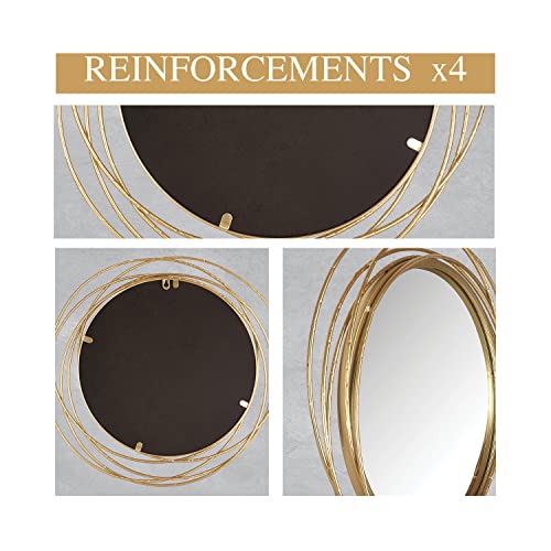 Round Gold Mirror 27.5" for Living Room Wall Decor,