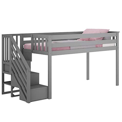 Low Loft Bed, Twin Bed Frame For Kids