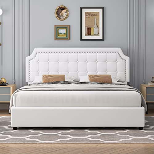 Upholstered Queen Platform Bed Frame