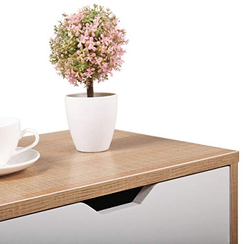 Nightstand 2 Drawers End Table Storage Wood Cabinet Bedroom Accent Side Table