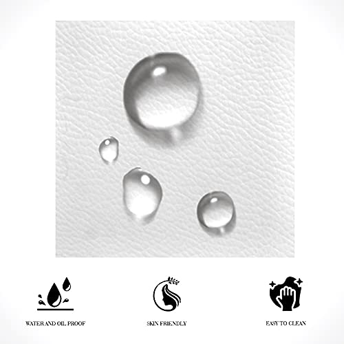 Bed Frame with Iron Piece Decor, Faux Leather Upholstered Platform Bed