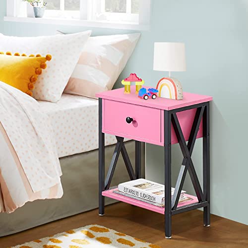 Night Stand for Bedroom Pink