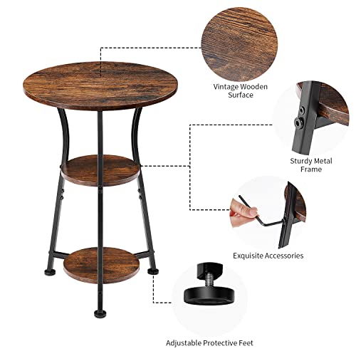 Small Round End Table for Narrow and Small Space