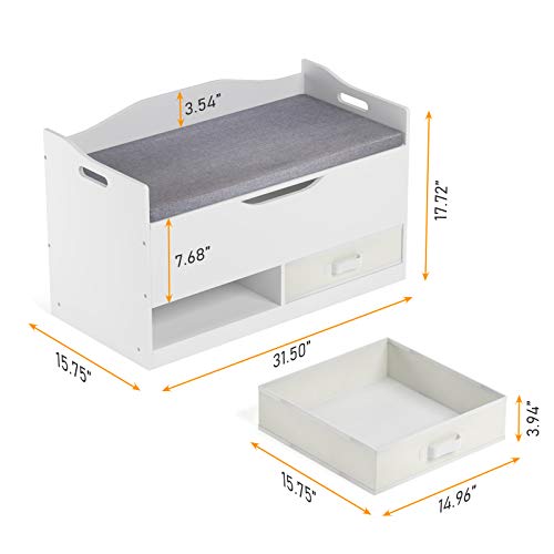 Wooden Toy Box with Bench Seat