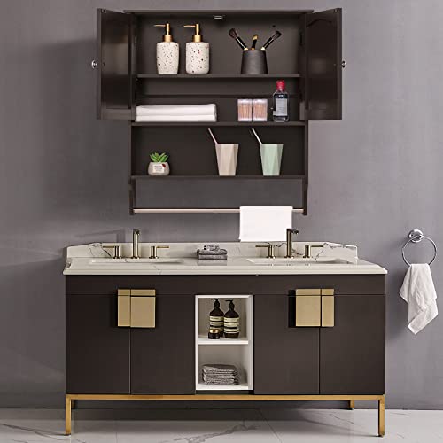 Bathroom Wall Cabinet with 1 Adjustable Shelf & Double Doors, Medicine Cabinet