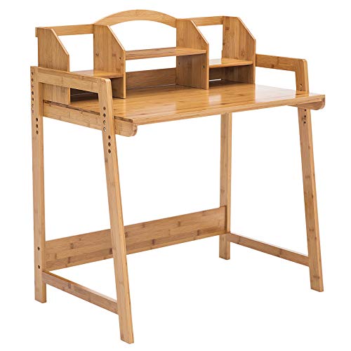 Bamboo Height Adjustable Kids Desk and Chair Set, Children Desk